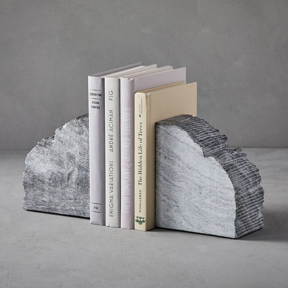 Rough Cut Stone Bookends west elm United Kingdom
